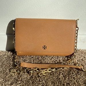 TORY BURCH Crossbody Wallet on Chain Tan Purse